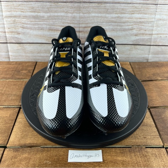 Nike Vapor Edge Speed 360 Black Metallic Gold Football Cleats - Picture 5 of 8
